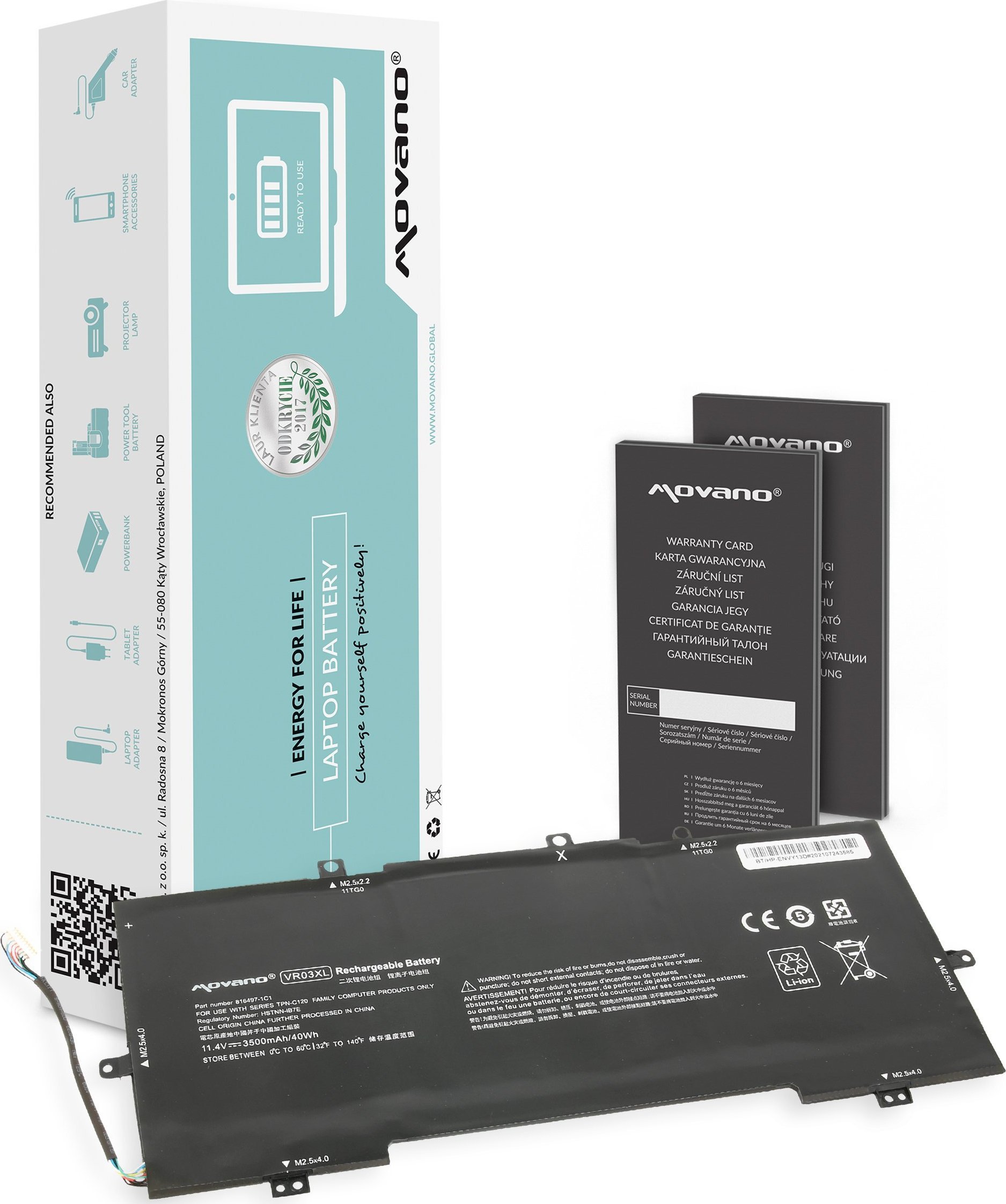 Bateria Movano Bateria VR03XL do HP Envy 13-D