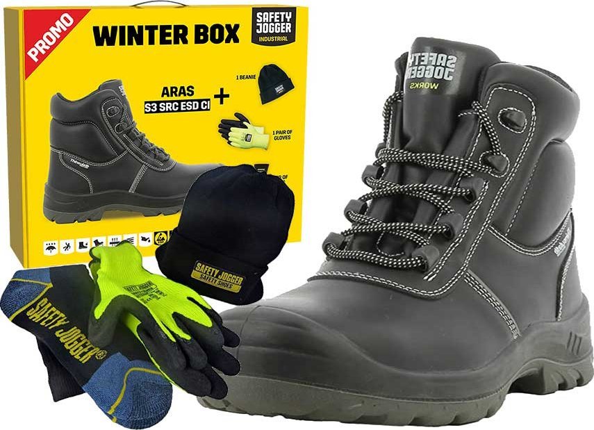Buty Robocze S3 Zimowe 43 Czapka Rękawice Skarpety Safety Jogger Aras 43 Box Safety 5401033065977