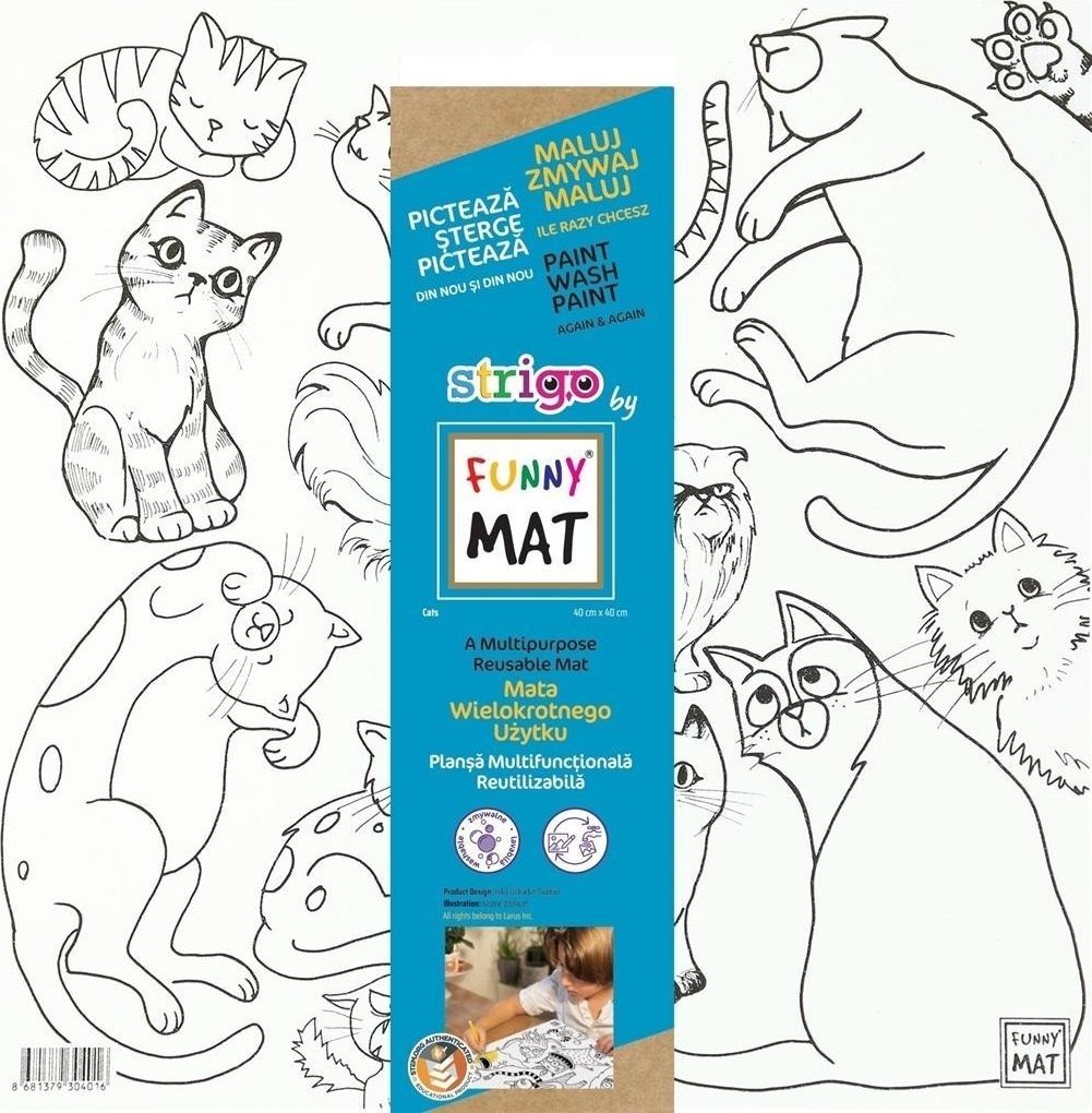 Mata biała Koty Funny Mat STRIGO
