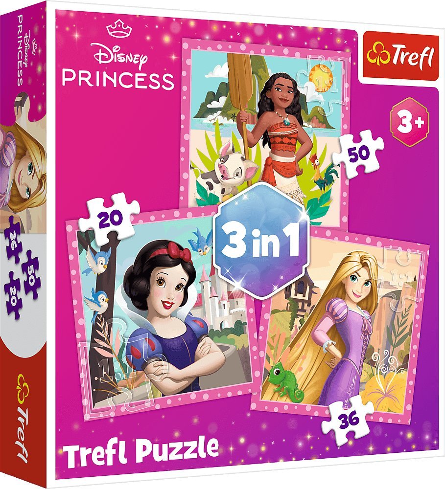 Trefl Puzzle 3w1 Disney Piękne kwiaty - łącznie 106 elementów
