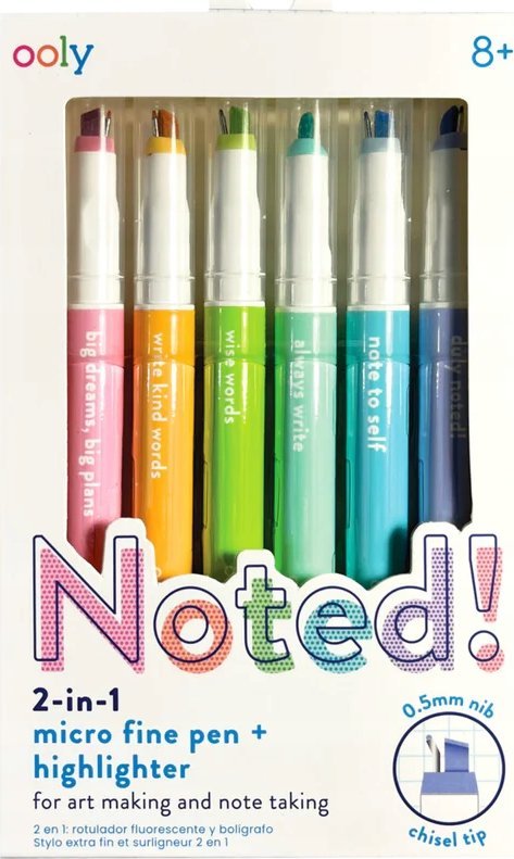 Teka Cienkopisy z zakre¶laczami 2w1 Noted!