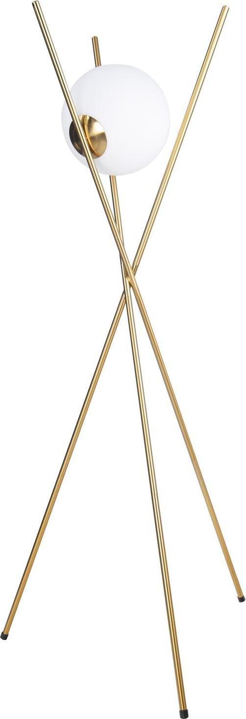 Lampa podłogowa MAXlight Podłogowa lampa złota XENA szklana kula ball nowoczesna do sypialni