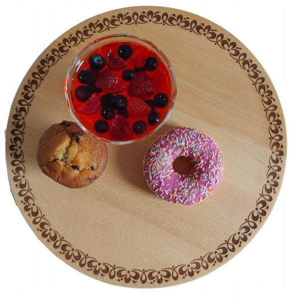 Obrotowa Deska Do Serwowania Drewniany Talerz Przekąsek Patera Na Tort 30cm