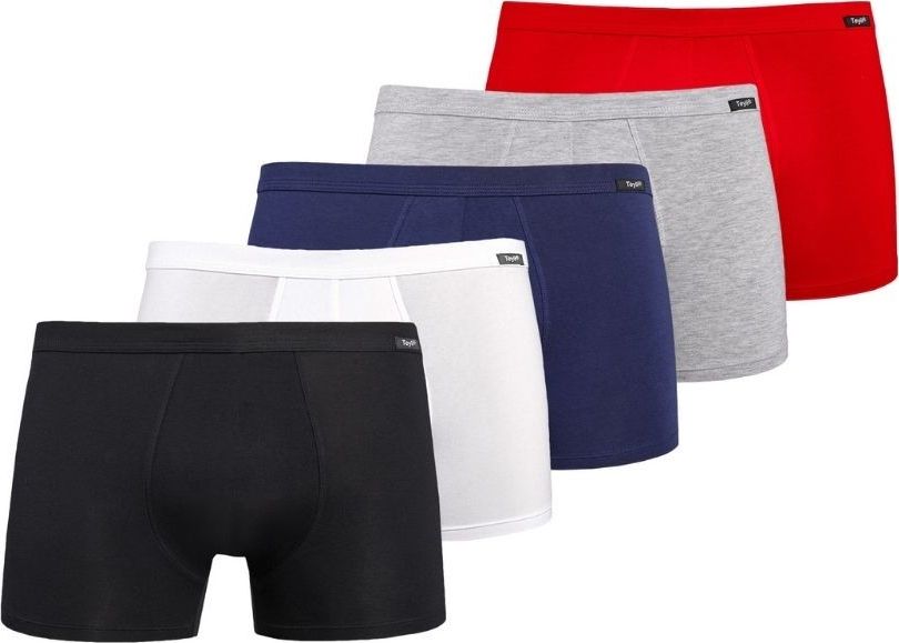 Teyli Pięciopak bokserek męskich Levi M Czarny-biały-niebieski-szary-czerwony