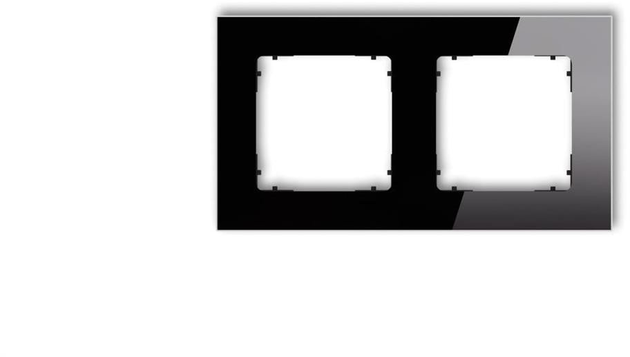 ICON Ramka uniwersalna podwójna kwadratowa - efekt szkła (ramka: czarna spód: czarny) 12-12-IRSK-2