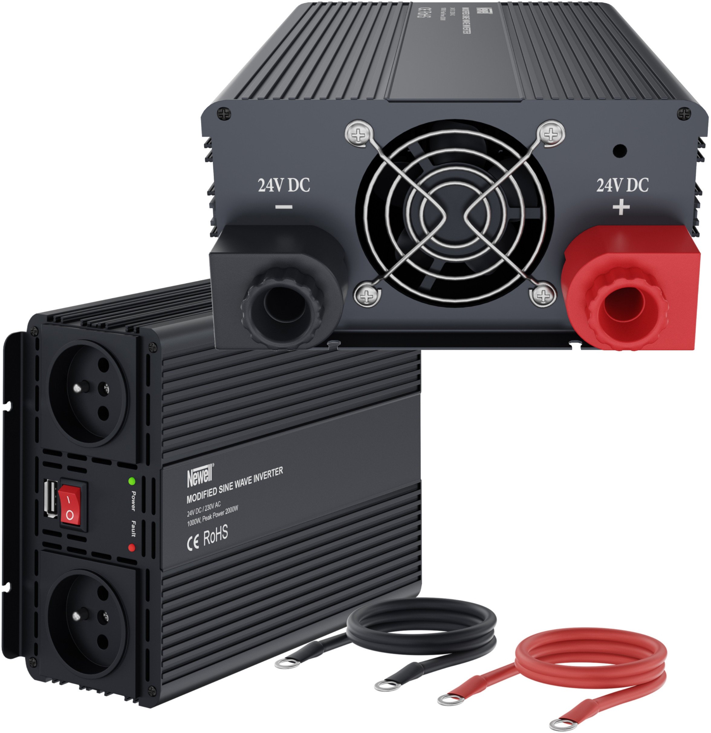 NEWELL NL3381 Przetwornica napięcia z modyfikowaną sinusoidą - 24 V / 230 V, 1000 W