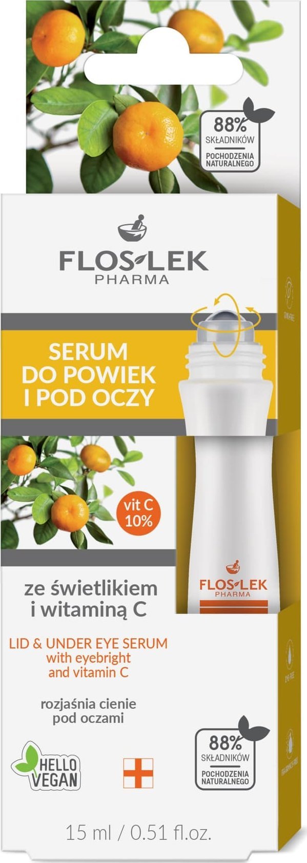 Floslek Oczy Serum do powiek i pod oczy ze świetlikiem i witaminą C 15 ml