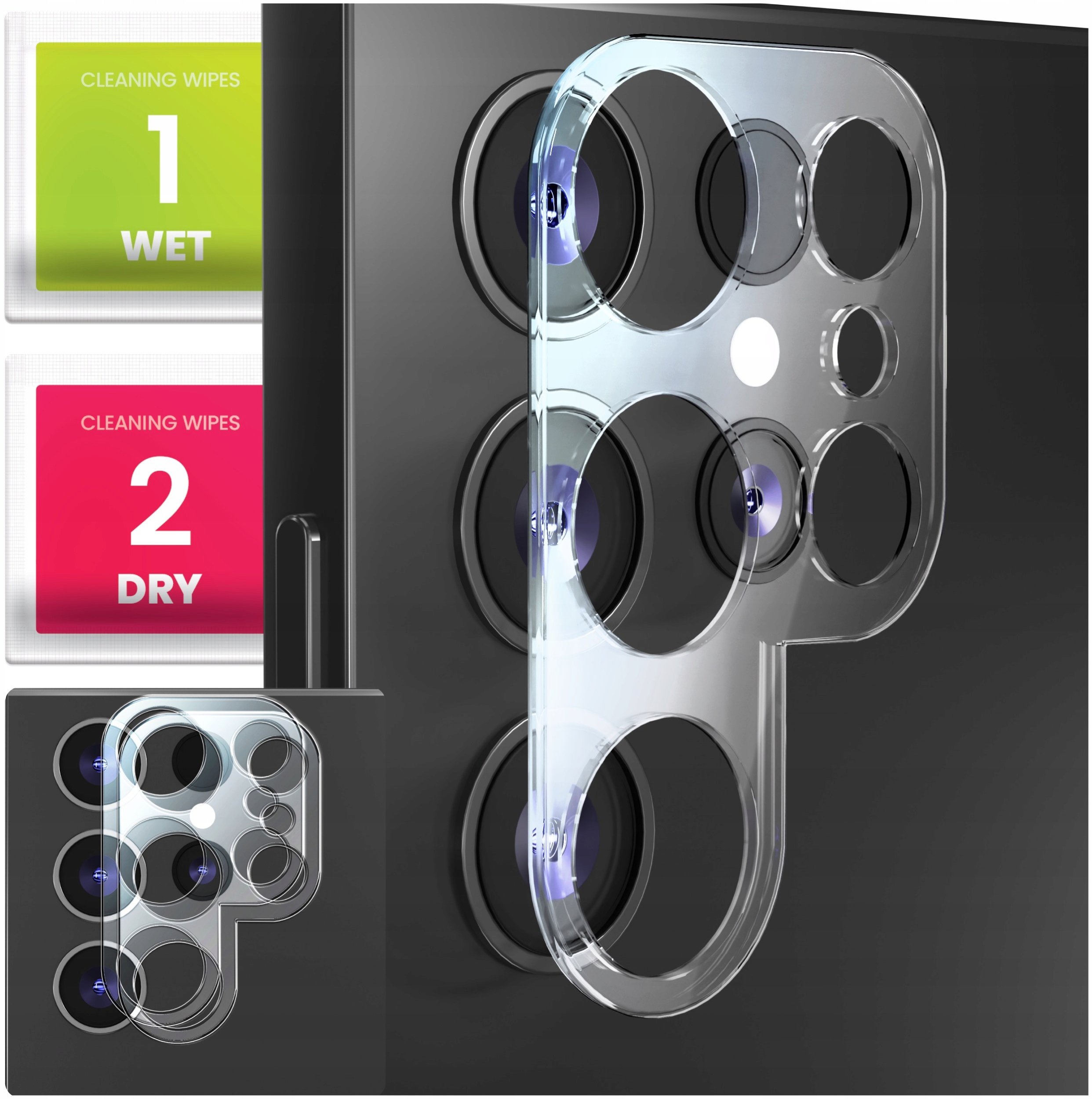 2-PAK Szkło Na Aparat Do Samsung Galaxy S22 Ultra (Hartowane, Na Obiektyw)