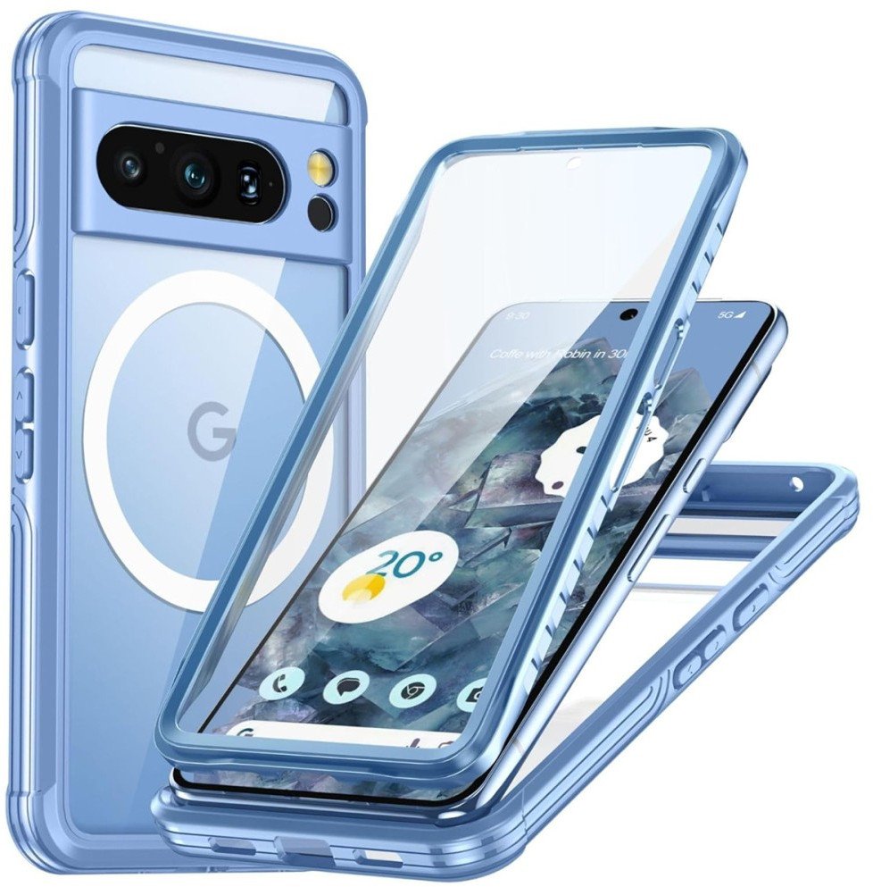 Etui Supero pancerne 360 z MagSafe do Google Pixel 8 Pro, niebieskie