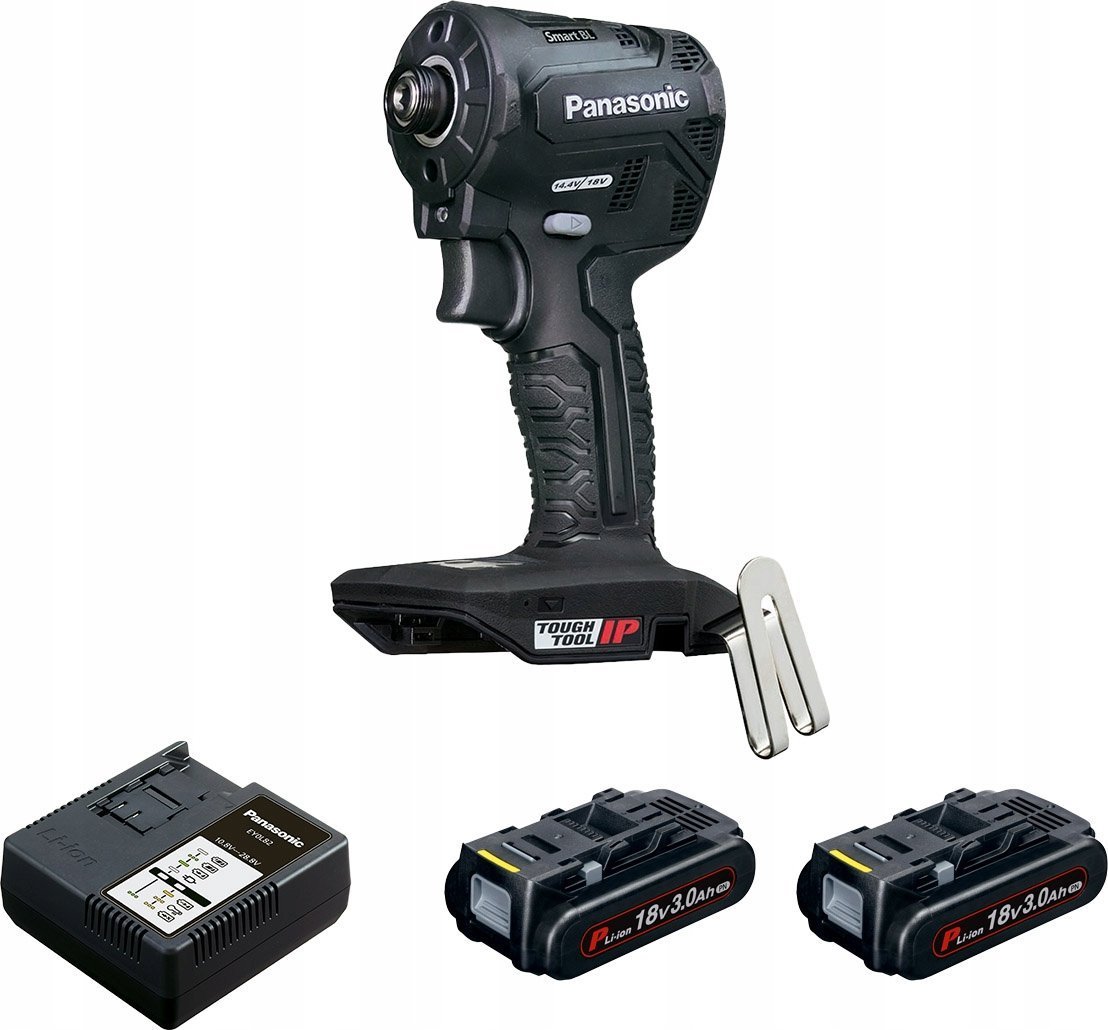 Panasonic Zakrętarka udarowa 18V Panasonic EY1PD1 + ładowarka + 2 x aku 18 V / 3,0 Ah + systeiner