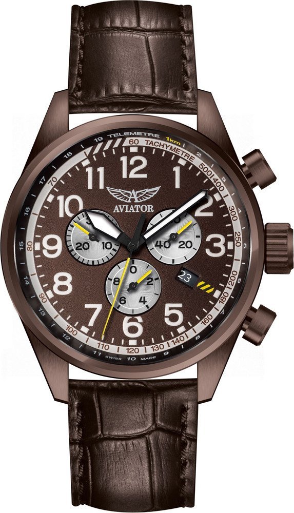 Zegarek Aviator Zegarek męski Aviator V.2.25.8.172.4 brązowy