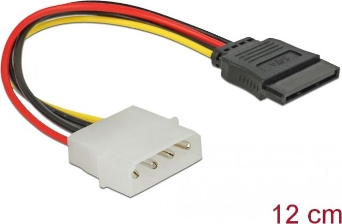 Delock Molex - SATA, 0.12m, Wielokolorowy (60100)