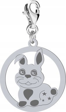 Radziszewska Jewellery Srebrny Charms CUTIE KRÓLICZEK DEDYKACJA
