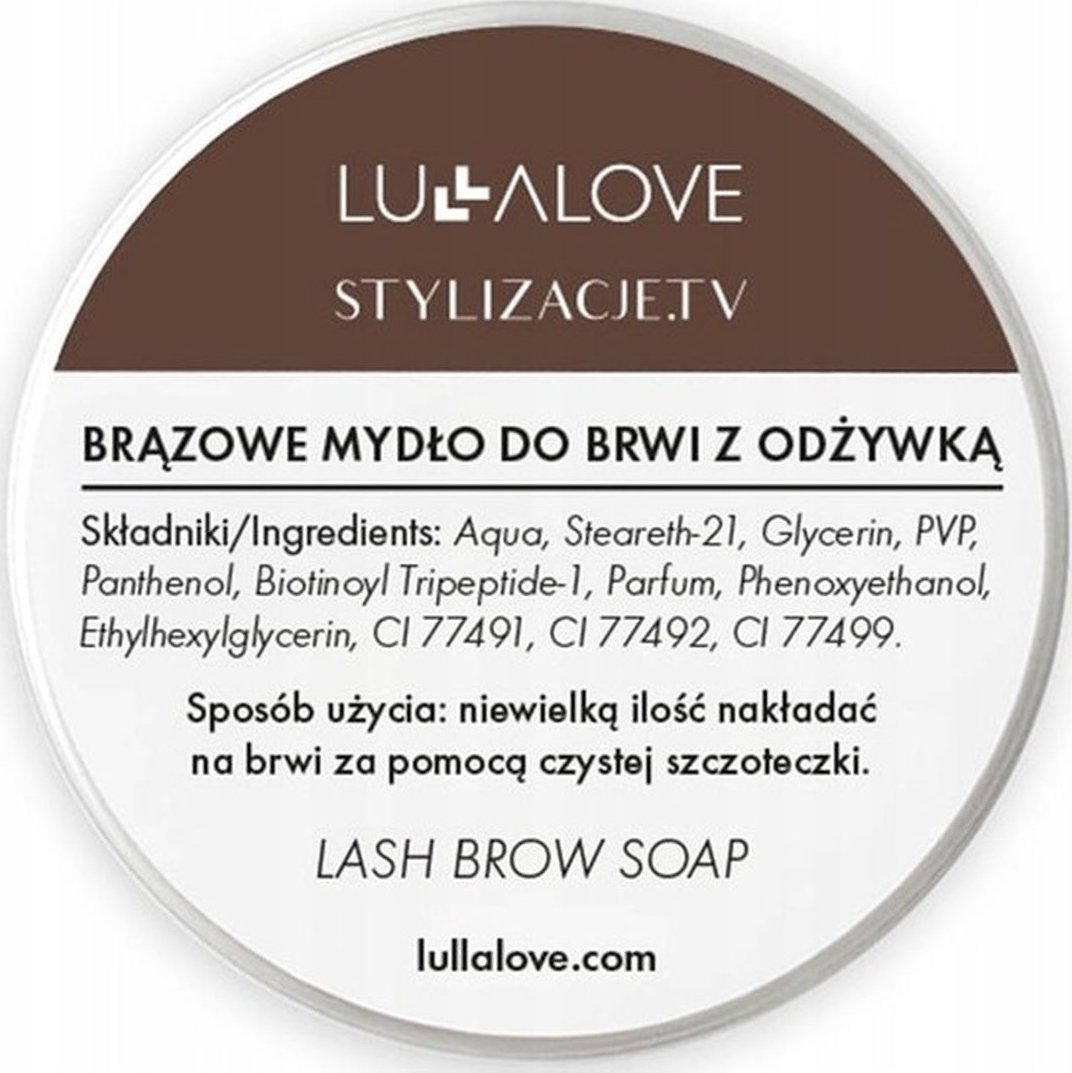 Lullalove Brązowe mydło do brwi z odżywką 30ml