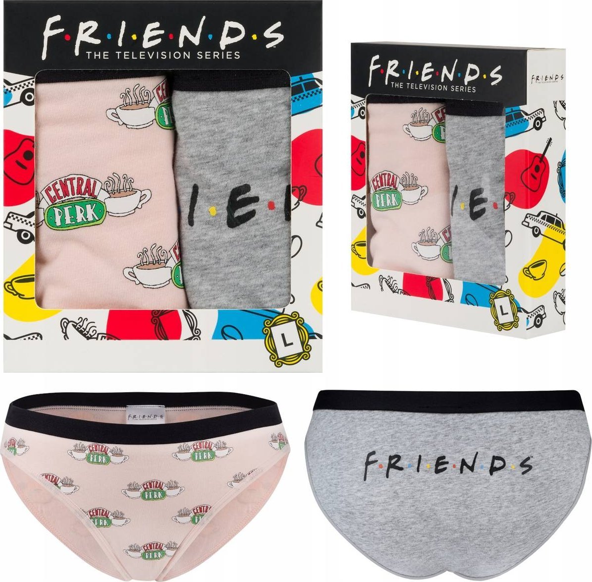 Soxo Zestaw 2x Majtki damskie SOXO Dzień Kobiet figi Friends L