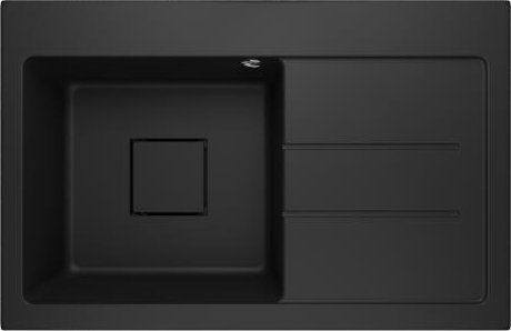 Zlewozmywak Lavello ZLEWOZMYWAK GRANITOWY LAVELLO QUBE 1.0 CZARNY PRAWY