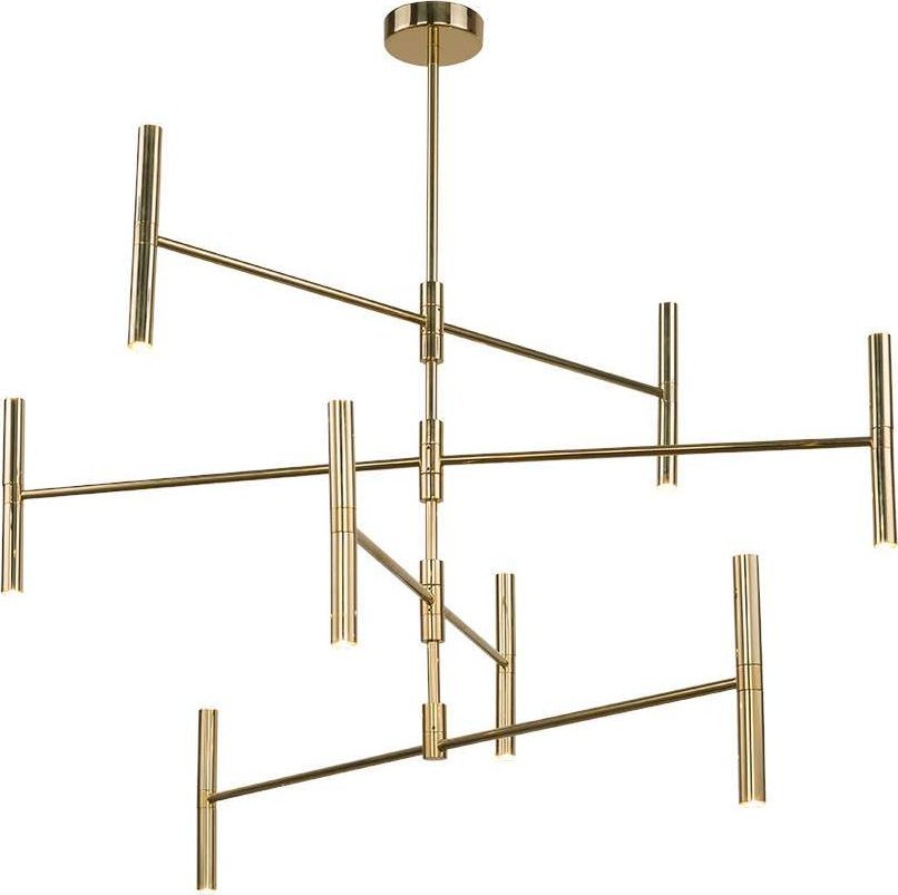 Lampa wisząca Amplex LAMPA sufitowa LIVI 0181 Amplex industrialna OPRAWA metalowe pręty sticks loftowy pająk spider złoty