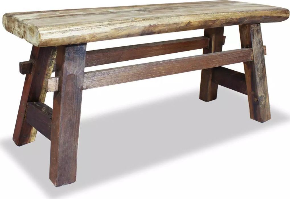 vidaXL Ławka, lite drewno z odzysku, 100 x 28 x 43 cm