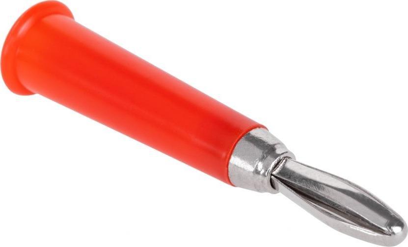 Cabletech Wtyk bananowy prosty plastikowy czerwony Cabletech