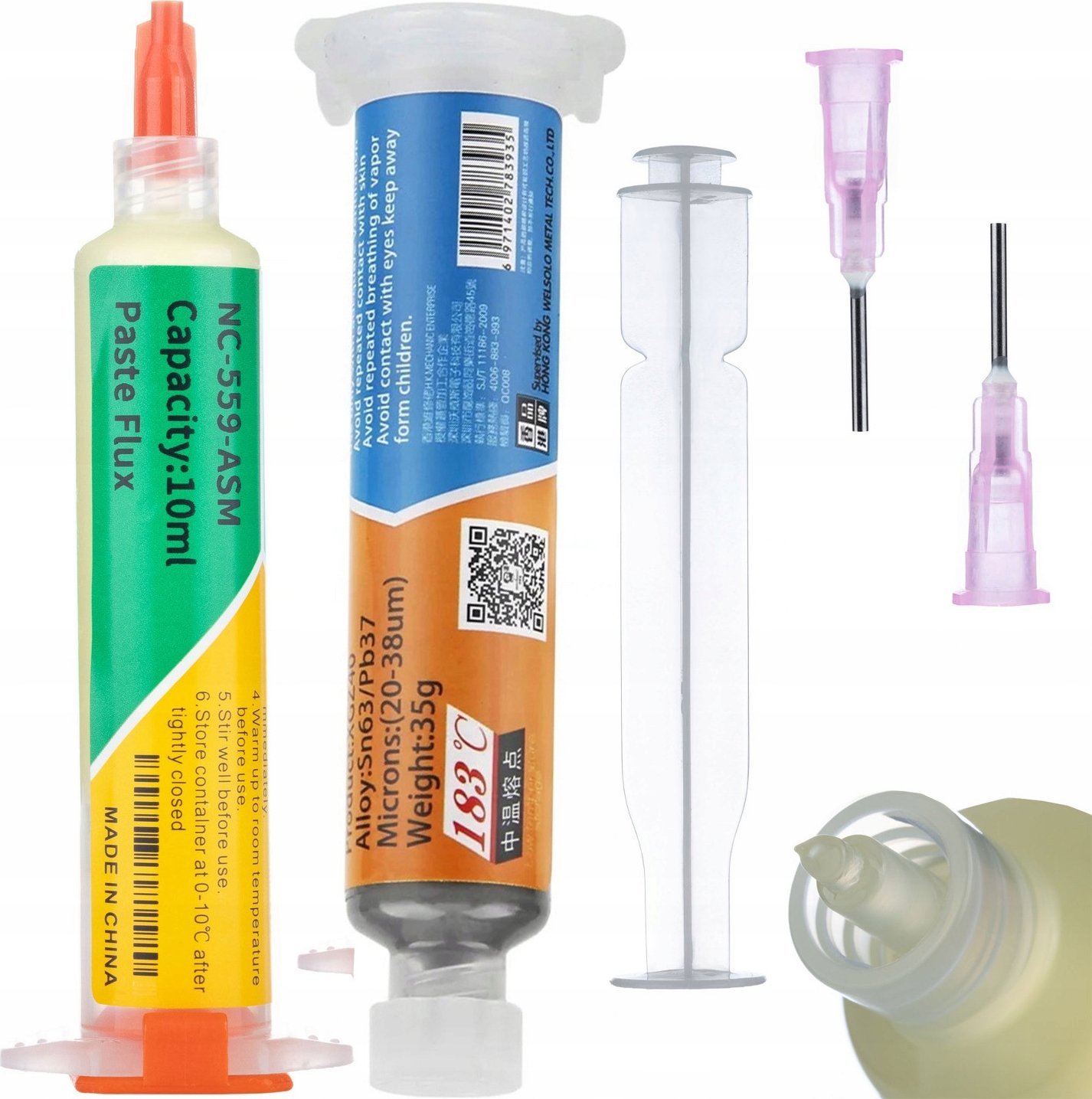 Rosfix Rosfix Topnik flux w strzykawce NC-559-ASM+Pasta lutownicza (płynna cyna) w strzykawce XG-Z40 35g