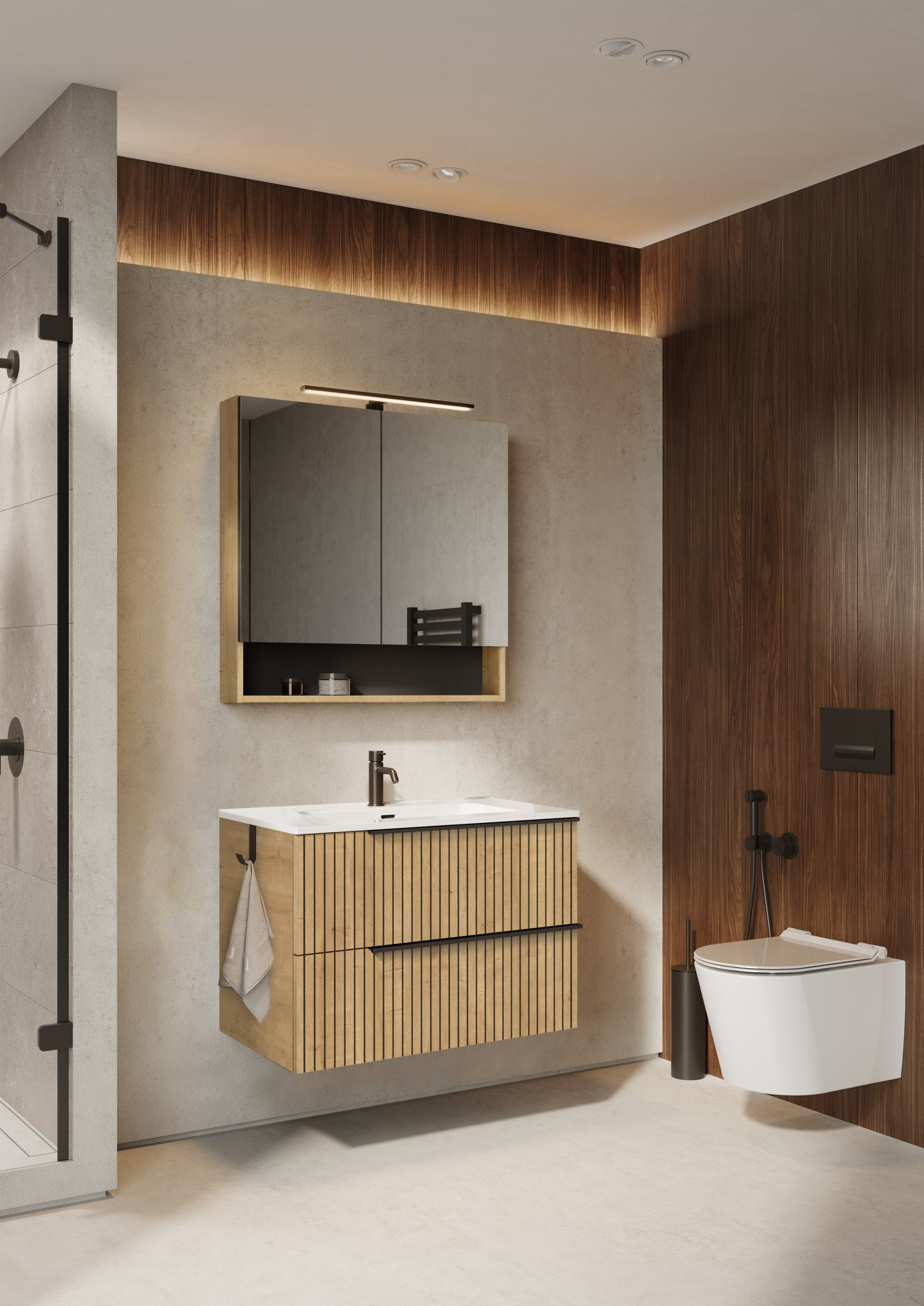 CABINET HUNG LAMELLO 80 HAMILT OAK