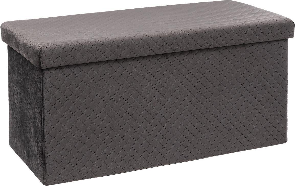 5five Nowoczesna pufa SZARA 76x38 Welurowa Siedzisko