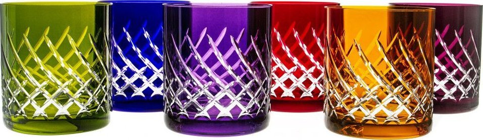 Crystal Julia Crystal Julia Szklanki do whisky 6 sztuk kolorowe