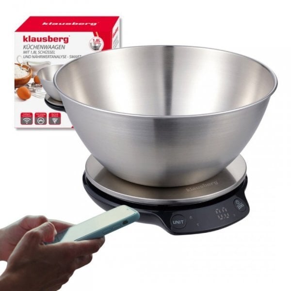 Waga kuchenna Klausberg ELEKTRONICZNA WAGA KUCHENNA 5kg/1.8l KB-7939 Bluetooth