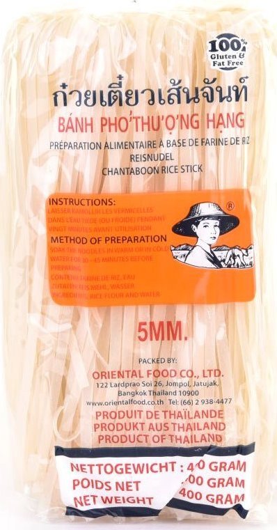 Tajski Makaron Ryżowy 5mm "Rice Sticks 5mm" 400g Farmer Brand