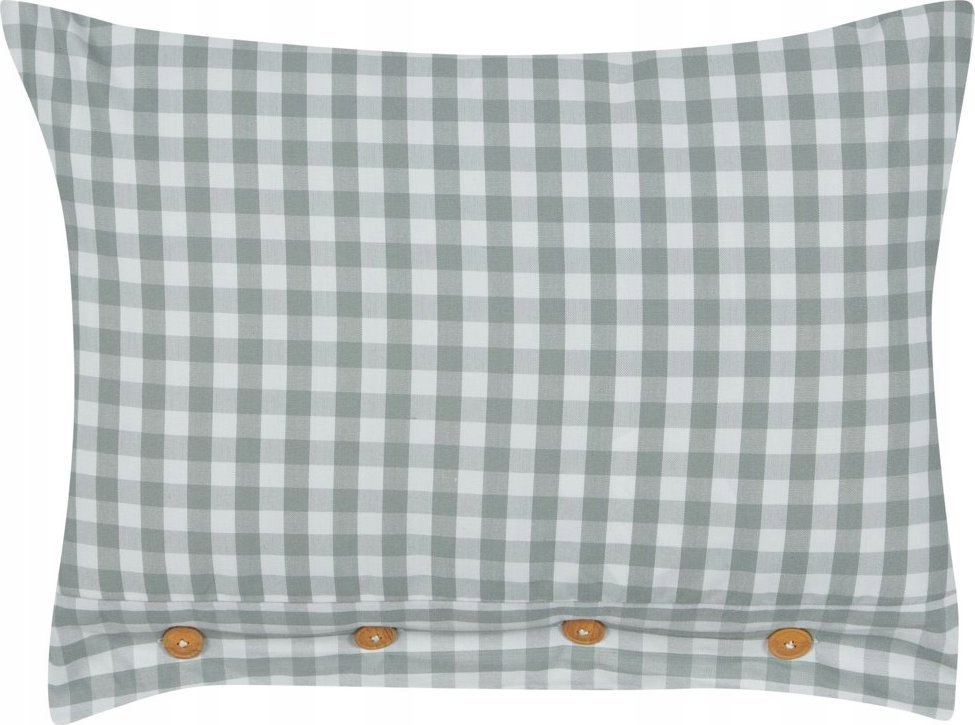 Beliani Poduszka dekoracyjna w kratę 40 x 60 cm zielono-biała TALYA