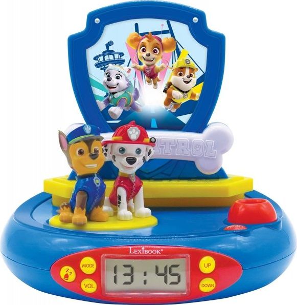 Lexibook Budzik zegar z alarmem i projektorem PAW Psi Patrol figurki 3D