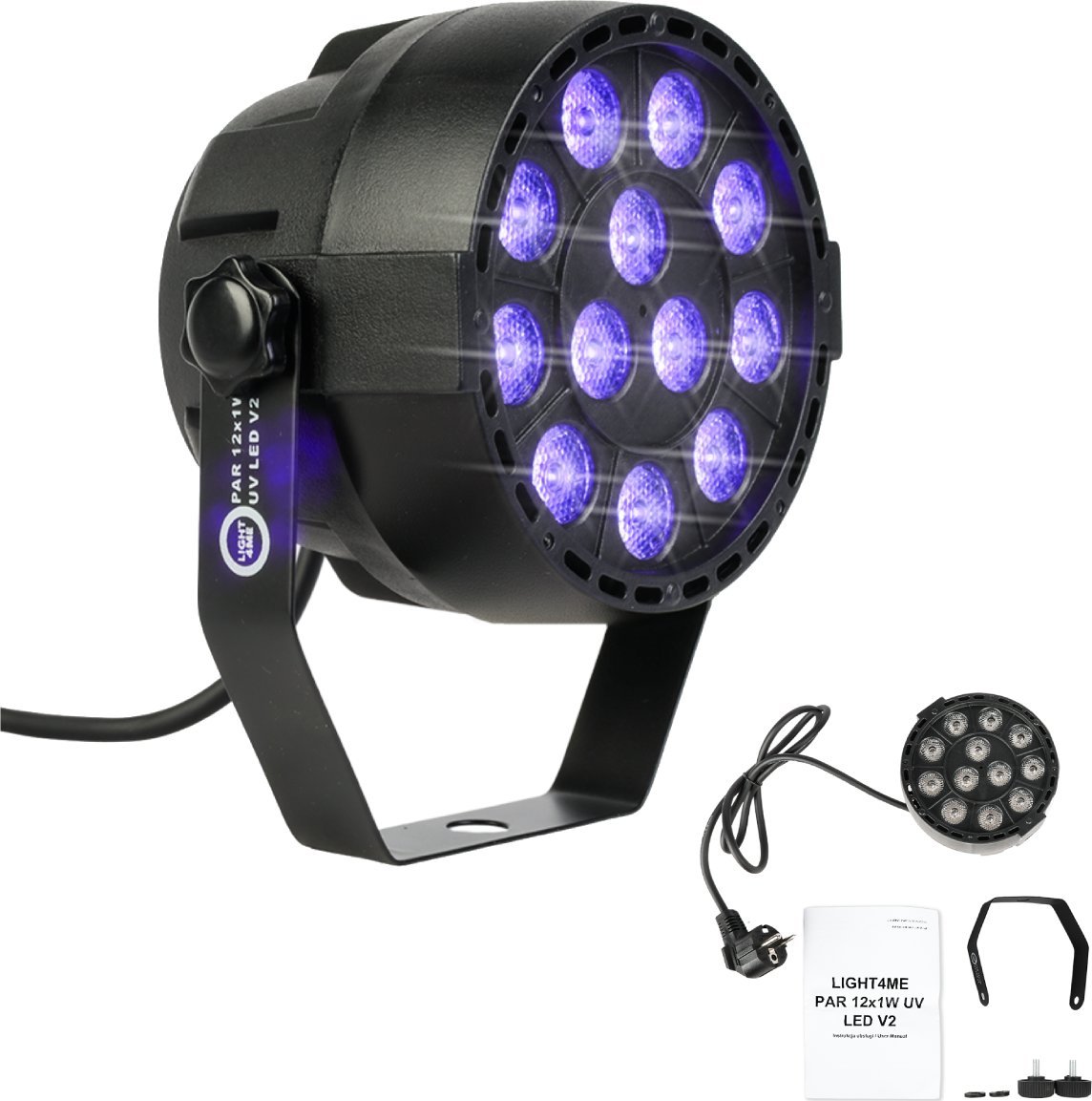 LIGHT4ME REFLEKTOR SCENICZNY IMPREZOWY ULTRAFIOLETOWY DISCO PAR 12x1W UV LED V2