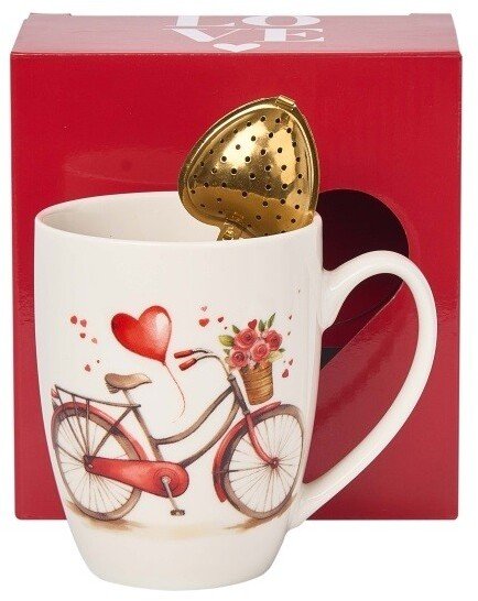 Kubek classic 360 ml z zaparzaczem Rower Serce