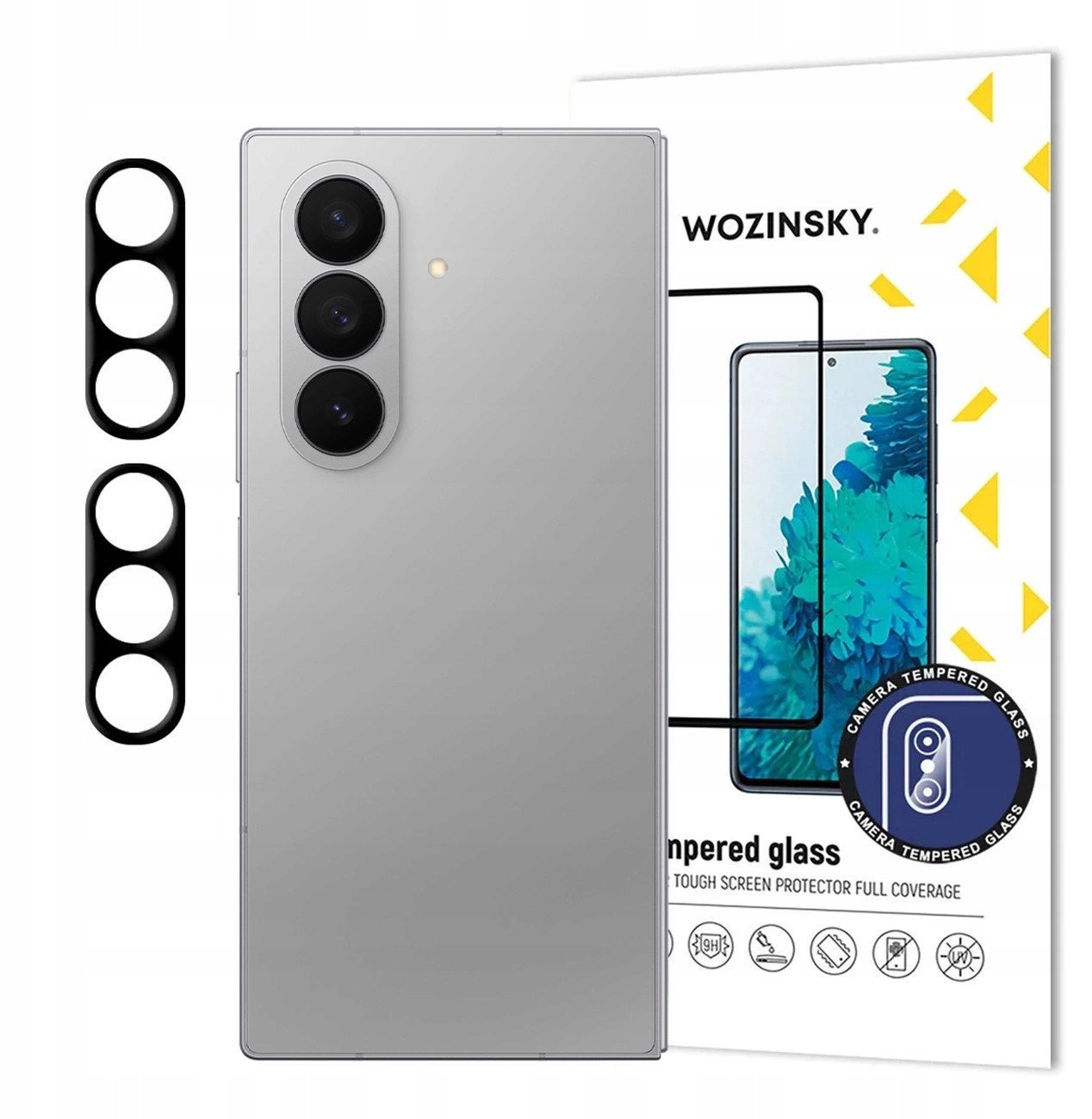 Czarne szkło na aparat Wozinsky Full Camera Glass na Samsung Galaxy Z Fold 7, zestaw 2 sztuk