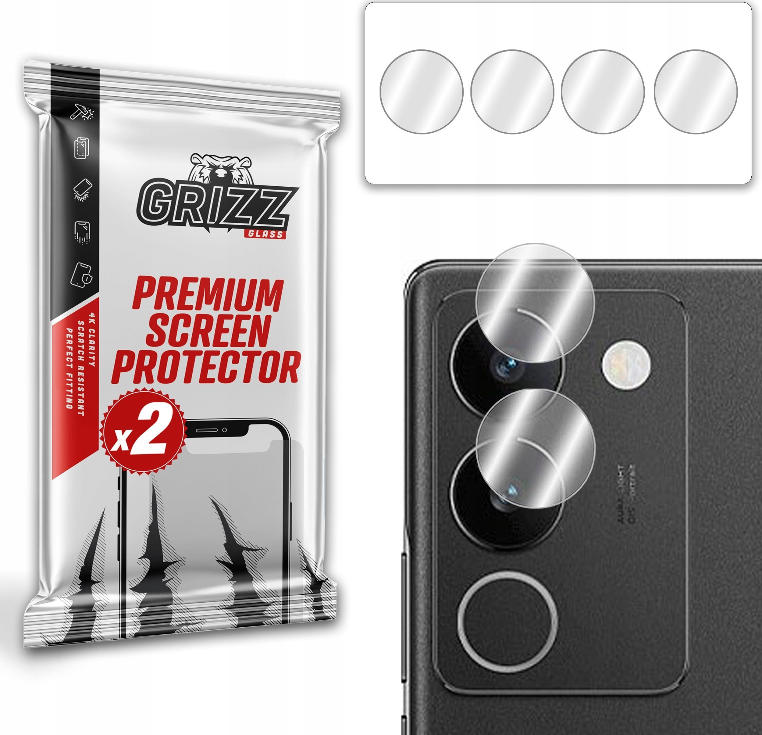 GrizzGlass Szkło na aparat GrizzGlass HybridGlass Camera Vivo S17t