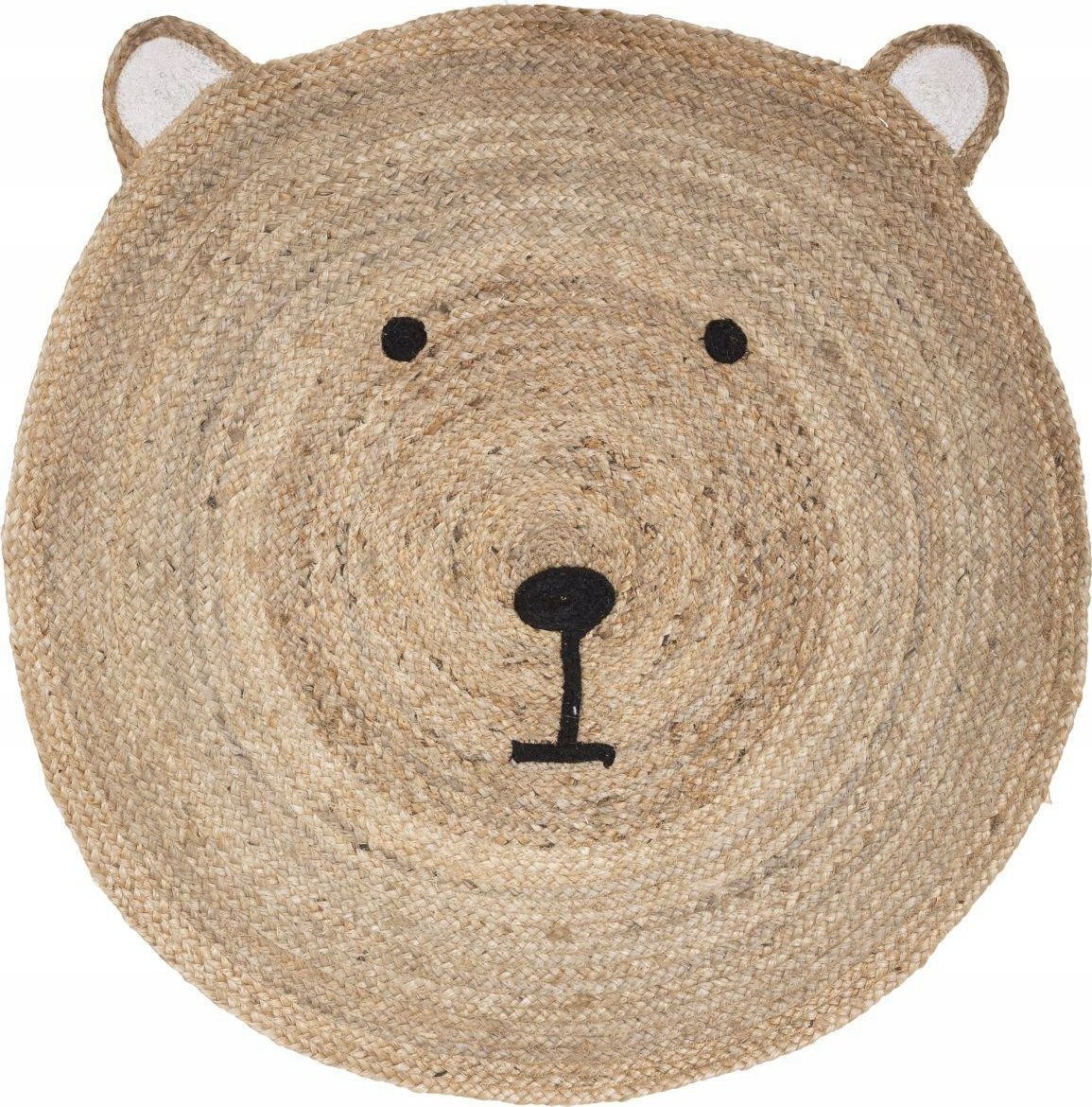Atmosphera Jutowy dywanik w kształcie misia, Ø 100 cm