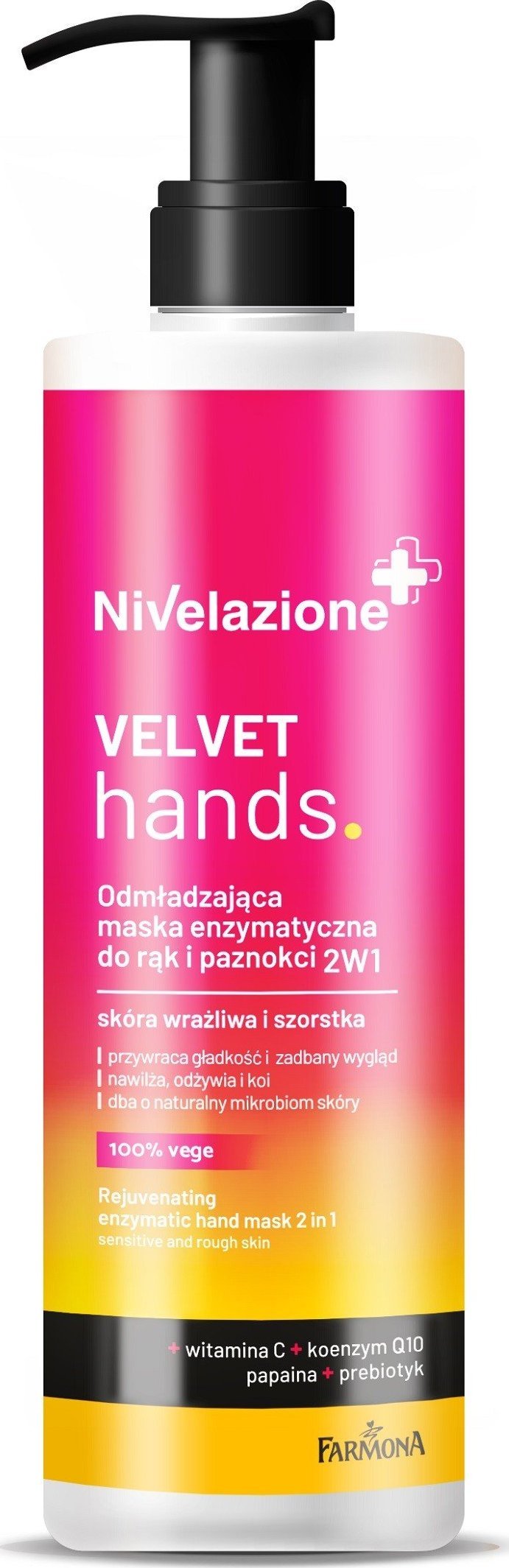 Farmona Farmona Nivelazione+ Odmładzająca Maska enzymatyczna do rąk i paznokci 2w1 Velvet Hands - skóra wrażliwa i szorstka 200ml