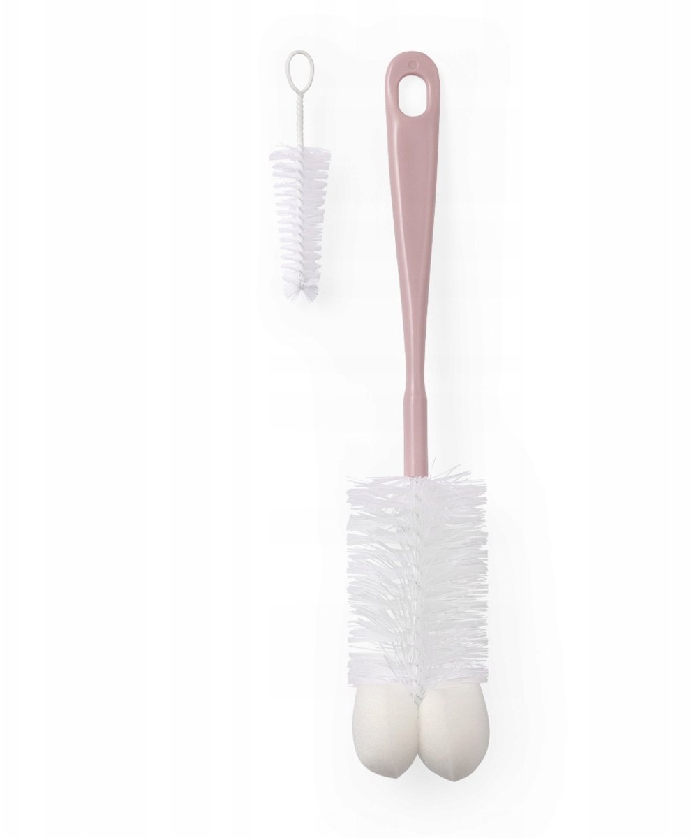 MAM BABY 720/05 SZCZOTKA DO BUTELEK I SMOCZKÓW Z GĄBKĄ I MINI SZCZOTECZKĄ RÓŻOWA