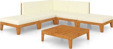 vidaXL 7-cz. zestaw wypoczynkowy do ogrodu, z poduszkami, akacjowy