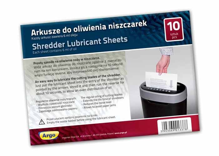 Argo Arkusz olejowy do niszczarki 10 sztuk (080946)