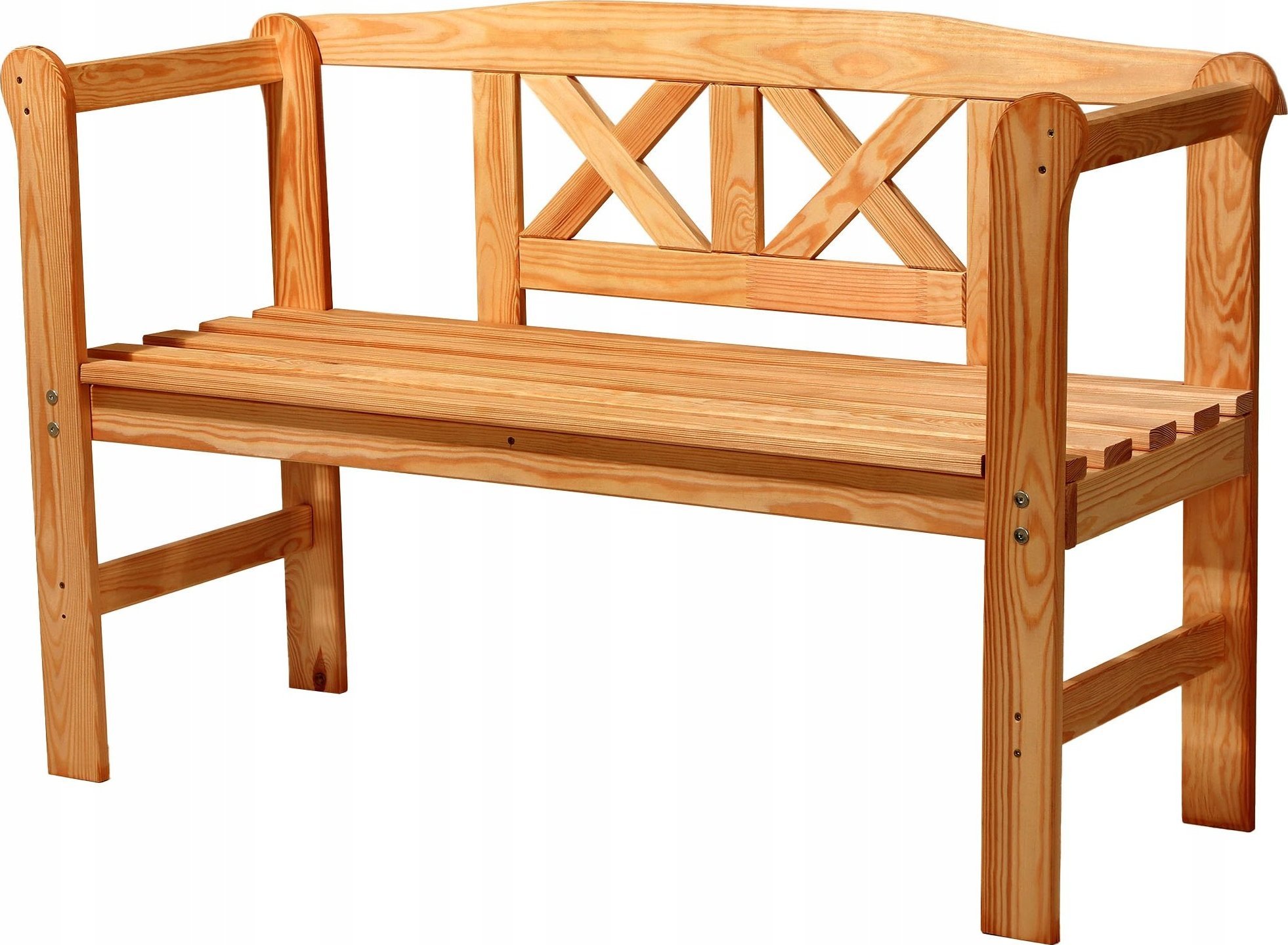 Kadax KADAX Ławka Ogrodowa Z Oparciem Drewniana Parkowa 119 cm Taras Ogród Tik