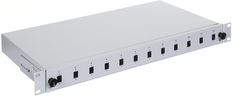 Alantec FO Panel / Przełącznica 12xSC 19" 1U z akcesoriami (FOP-1U-12SCS-S)