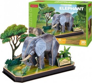 Cubic Fun CUBIC FUN PUZZLE 3D ZWIERZĘTA SŁOŃ.
