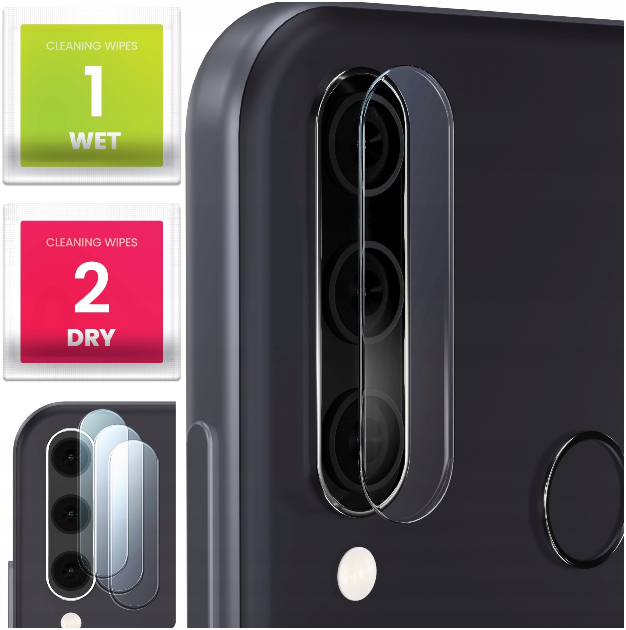 3-PAK Szkło Na Aparat Do Huawei Y6P (Hartowane, Ochronne, Na Obiektyw, 9H)