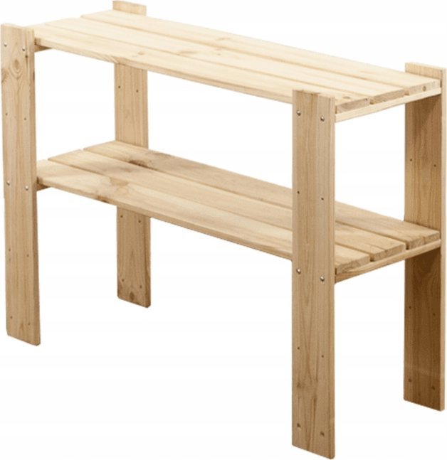 Wamar-Sosenka MAXI Regał Drewniany 64x80x30 cm 2 Półki ażurowe Surowy Drewno sosnowe Naturalny MAXI-2LA / Wamar-Sosenka