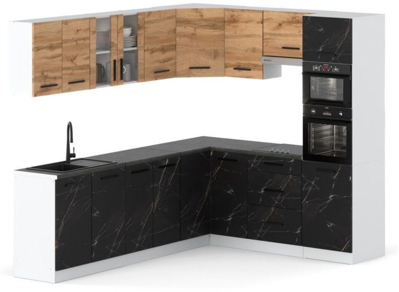 Kuchnia Marra Narożna Duża Z Blatem 4.6m Wotan Dąb Wotan San Sebastian