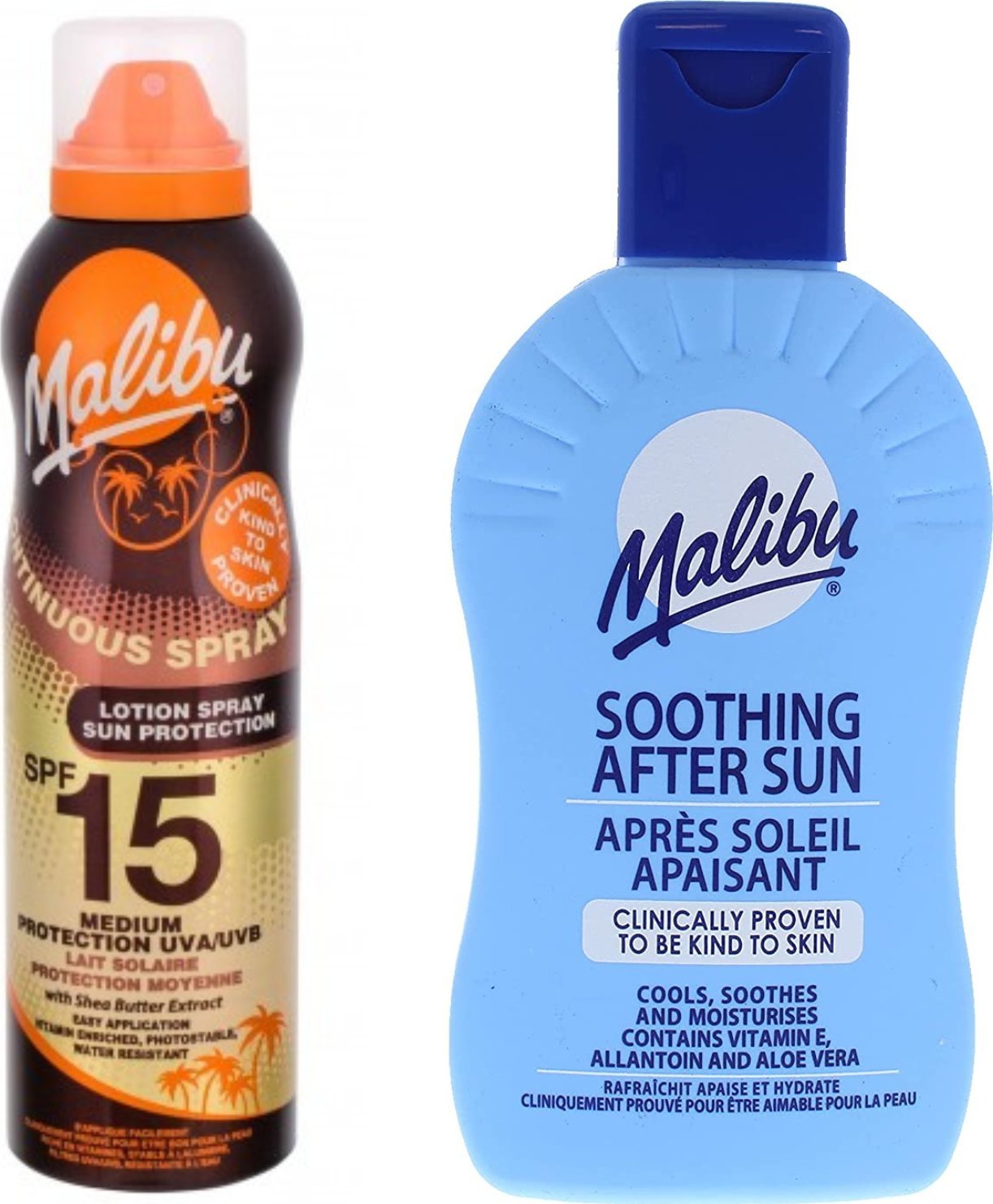 Malibu Malibu SPF15 Balsam Ochronny W Aerozolu 175ml + Balsam Po Opalaniu 200ml
