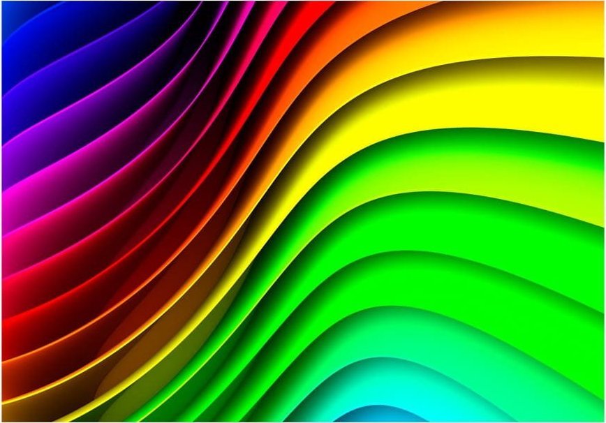 DecoNest Fototapeta - Tęczowe fale - 250X175