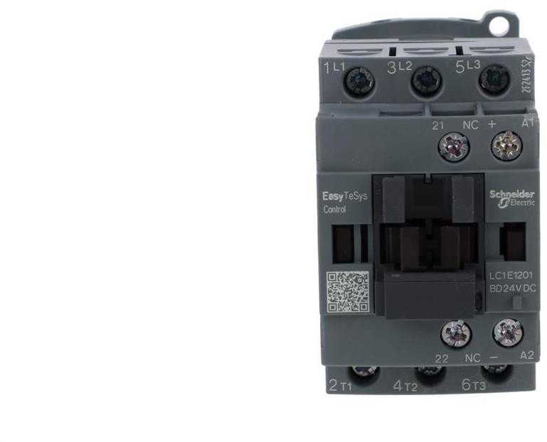 Stycznik mocy Easy TeSys Control AC-3, 12A, 3P (1NC), cewka 24V DC LC1E1201BD