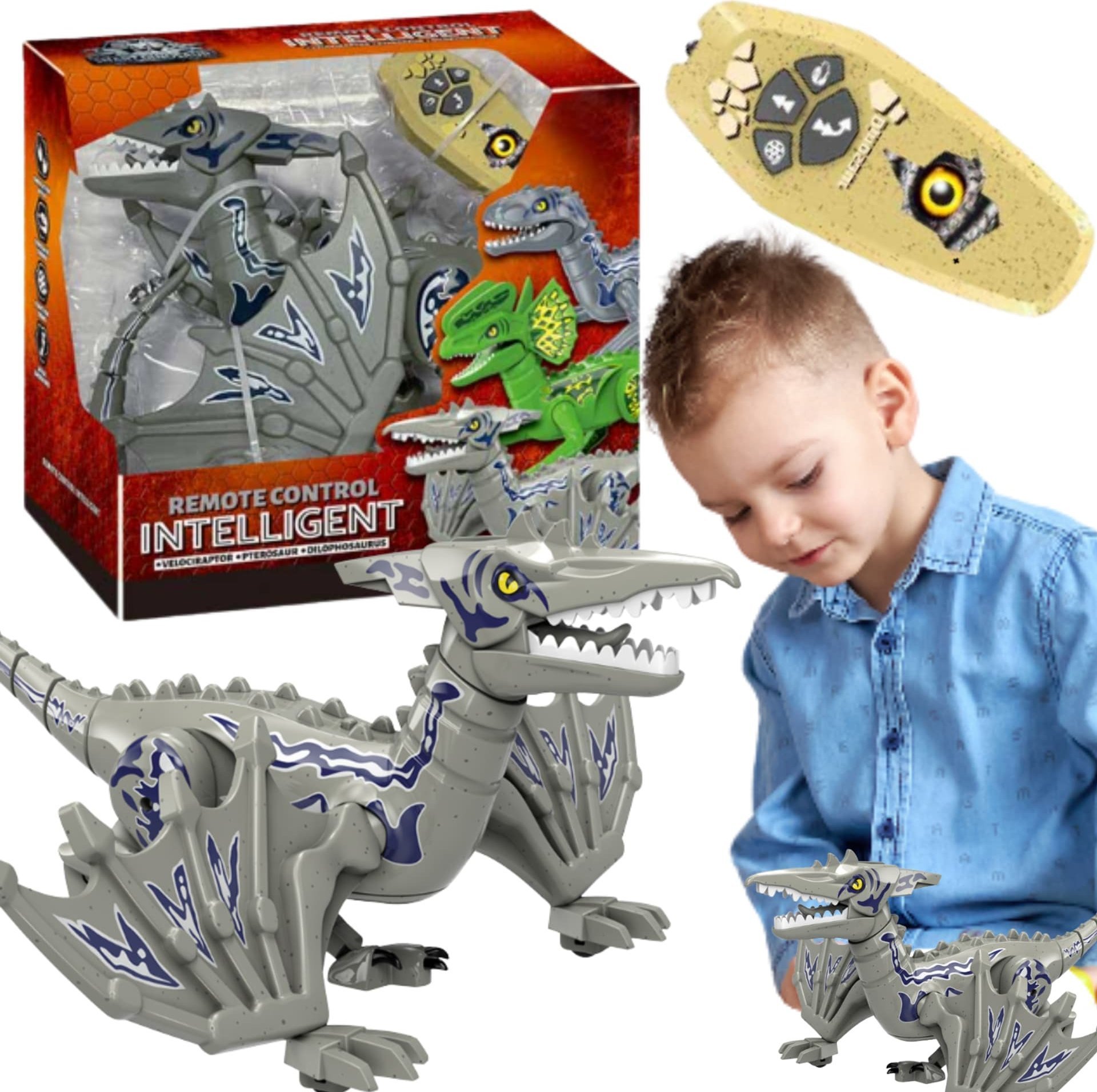 ProNice DUŻY DINOZAUR ROBOT ZDALNIE STEROWANY NA PILOT ŚWIATŁO DŹWIĘK CHODZI RYCZY